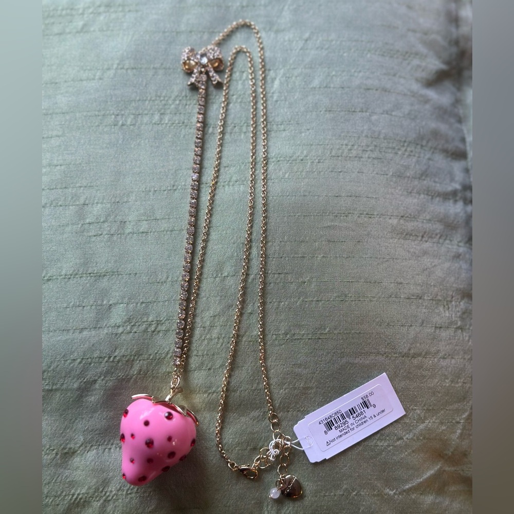 Betsey Johnson Pink Strawberry Necklace